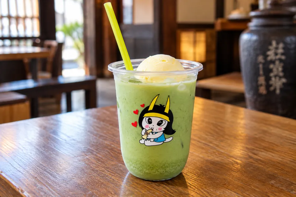 近江牛と近江鶏の店 近江や 蔵の緑色のドリンク