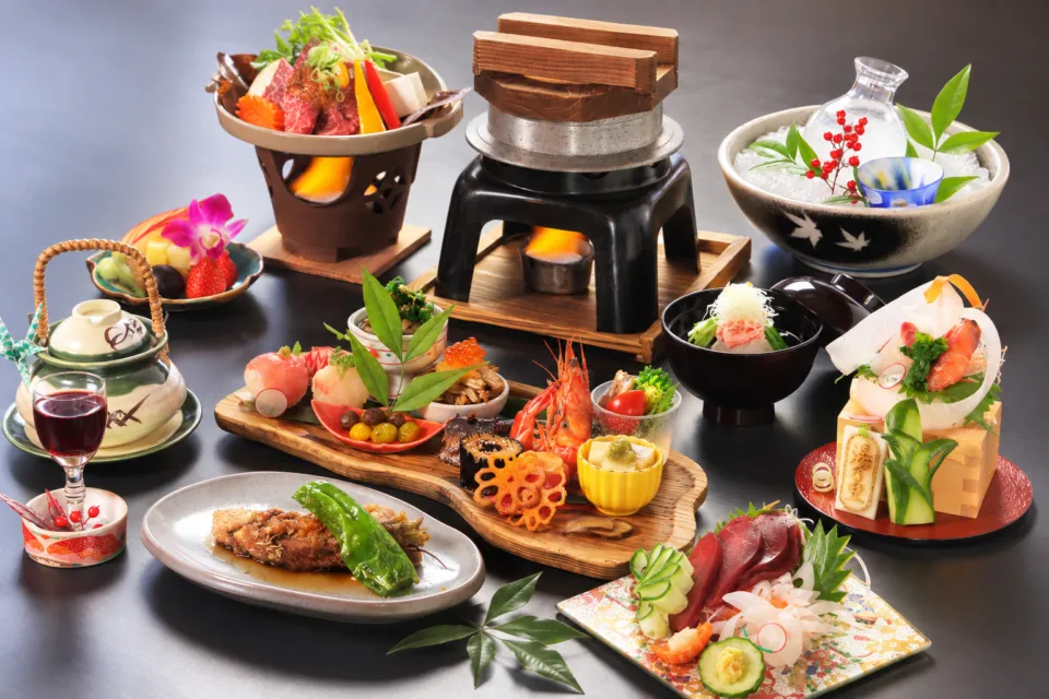 お宿 湯の里の飛騨会席の料理一式