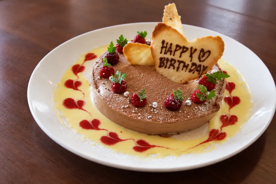 野菜レストラン ポタジエのフルーツを飾ったホールケーキ