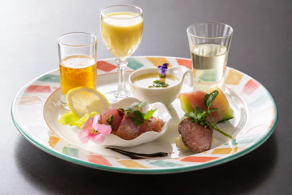 レストランあさひやの彩り豊かなフランス料理の前菜