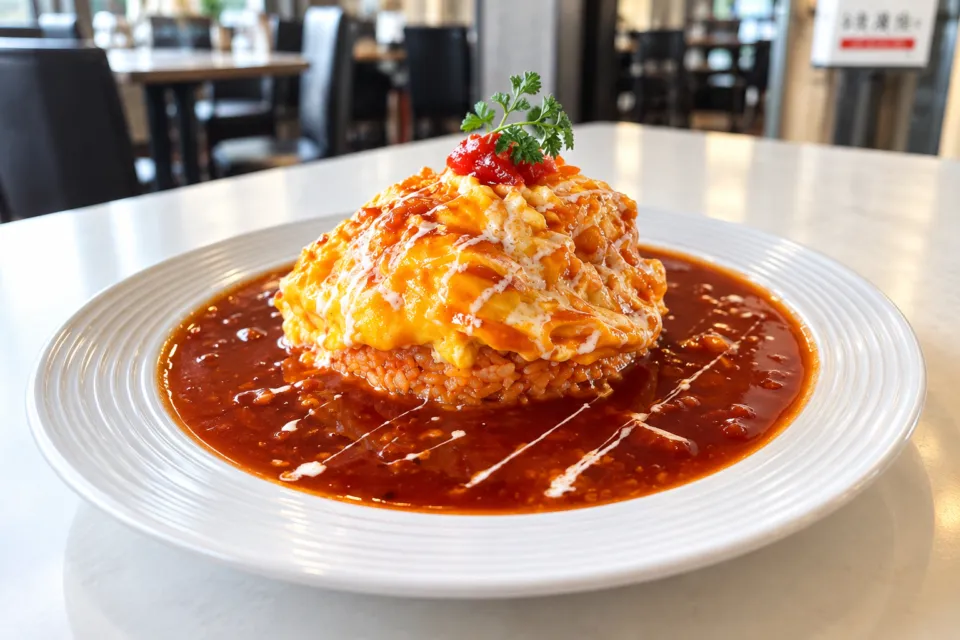 レストラン＆カフェ浪漫座のトマトソースのオムライス