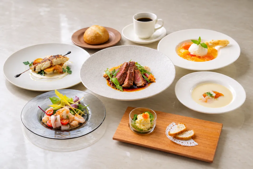 レストラン蔦の春夏のIVY地産ディナーの料理