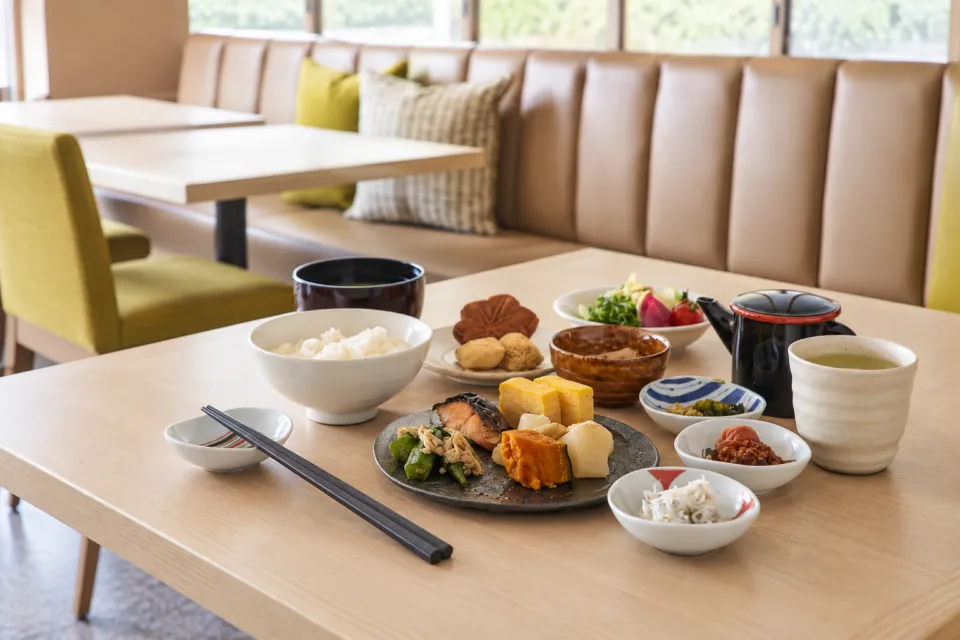 リッチモンドホテル福山駅前の朝食の和洋料理