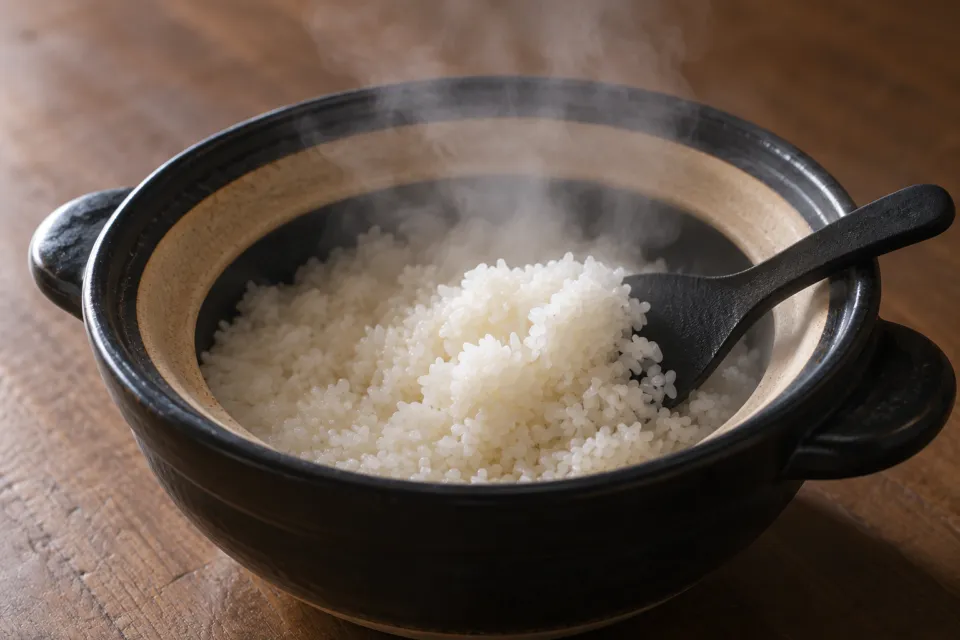 Ryokan 尾道西山の土鍋のご飯