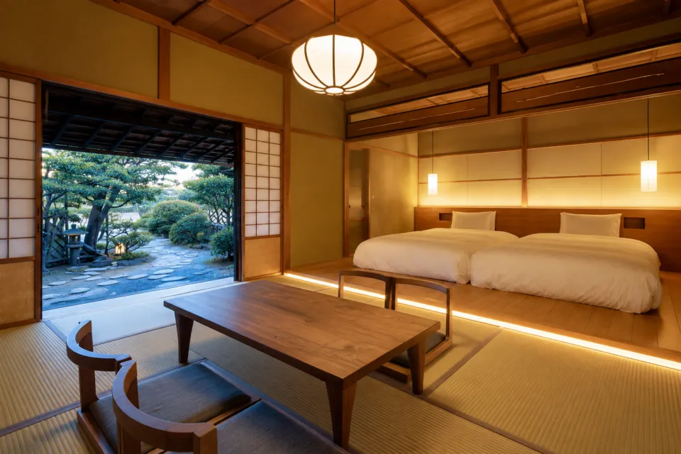 Ryokan 尾道西山の聴涛亭の寝室