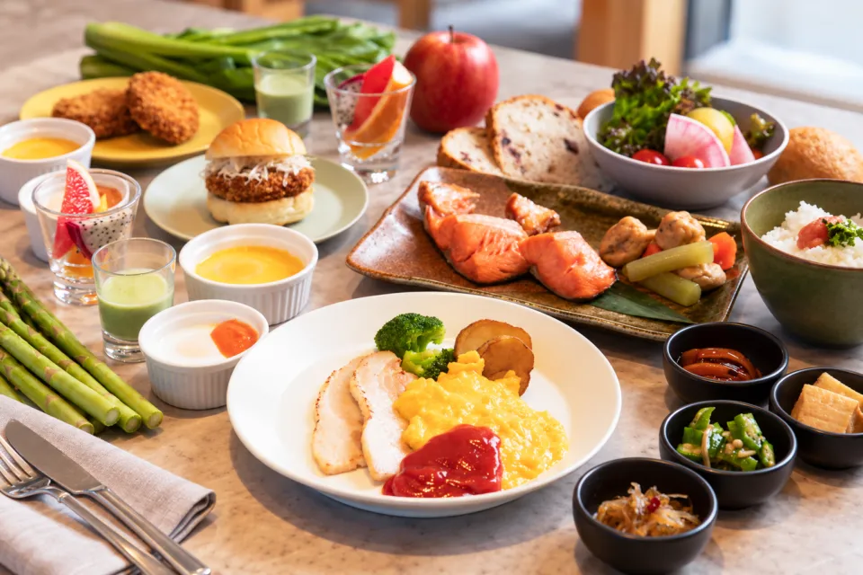 札幌プリンスホテルの朝食の料理