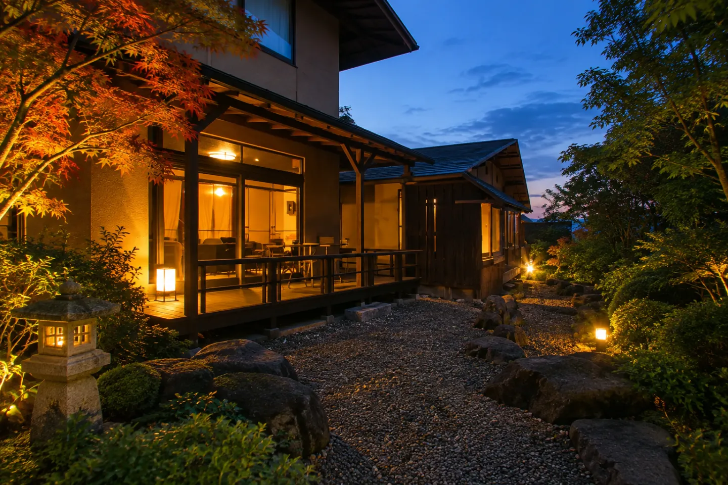 SEKIYA RESORT 別邸 はる樹の庭園側外観
