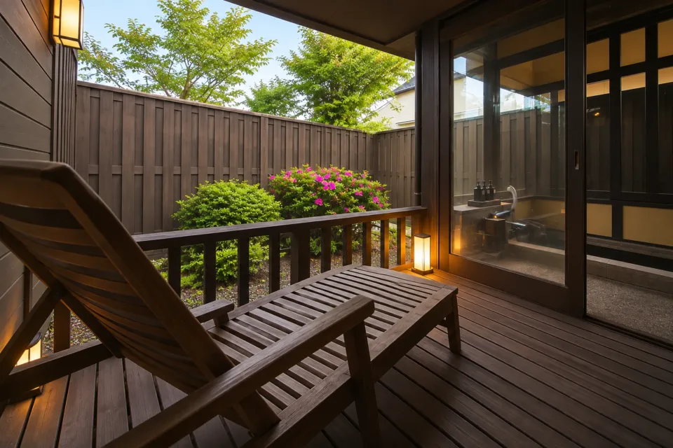 SEKIYA RESORT 別邸 はる樹の客室前デッキ