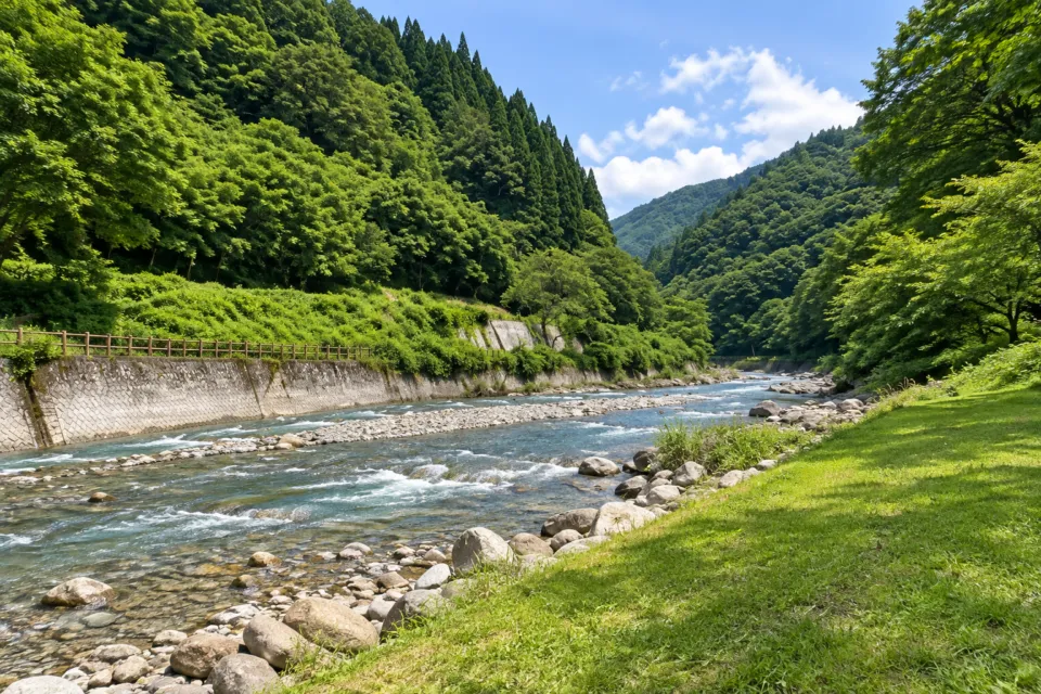 千丈温泉 清流の宿のそばを流れる川