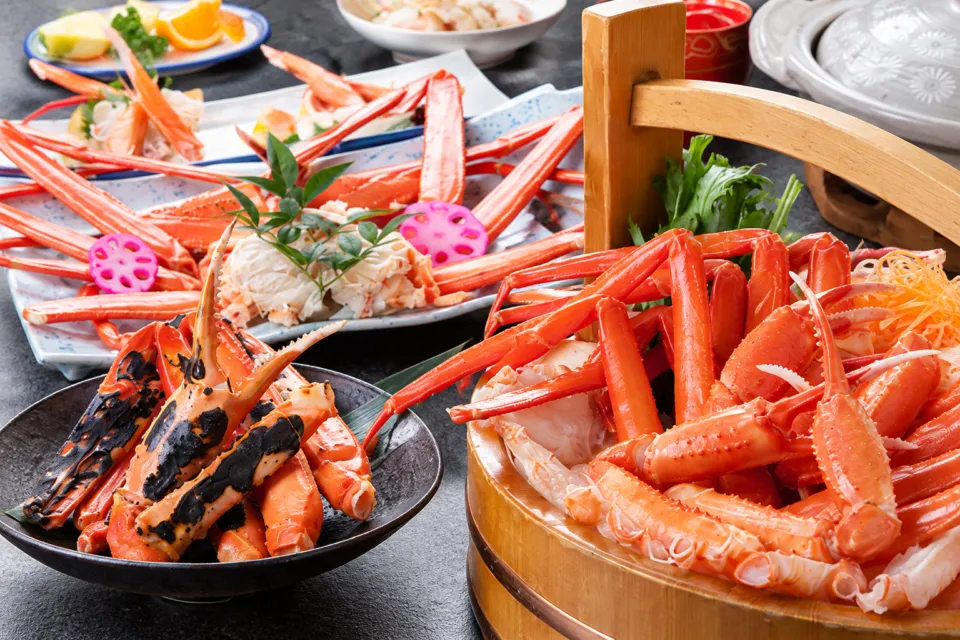 千年の湯古まんの蟹料理の盛り合わせ