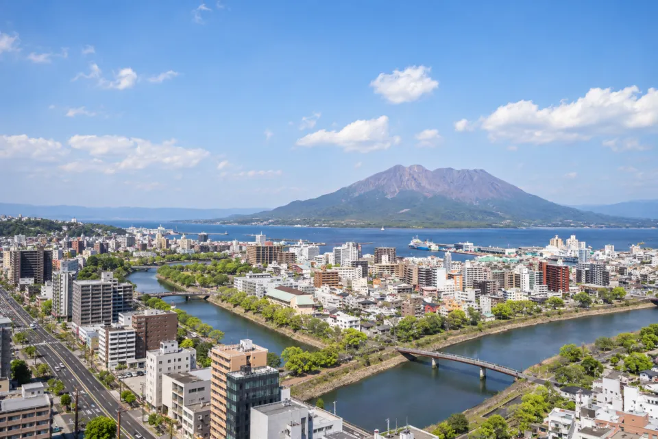 シェラトン鹿児島の桜島ルームからの眺望