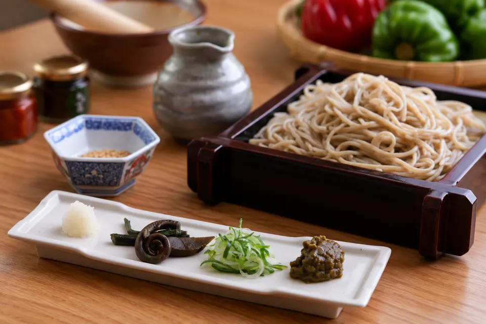 しんばしのそばと薬味