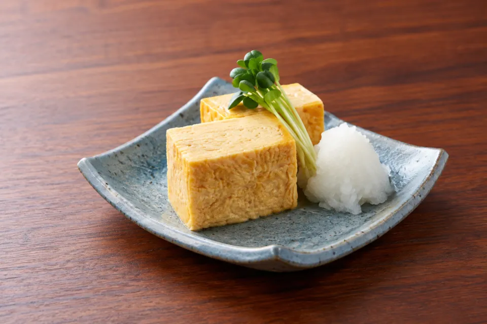 そば処庄司屋 本店の厚焼き玉子と大根おろし