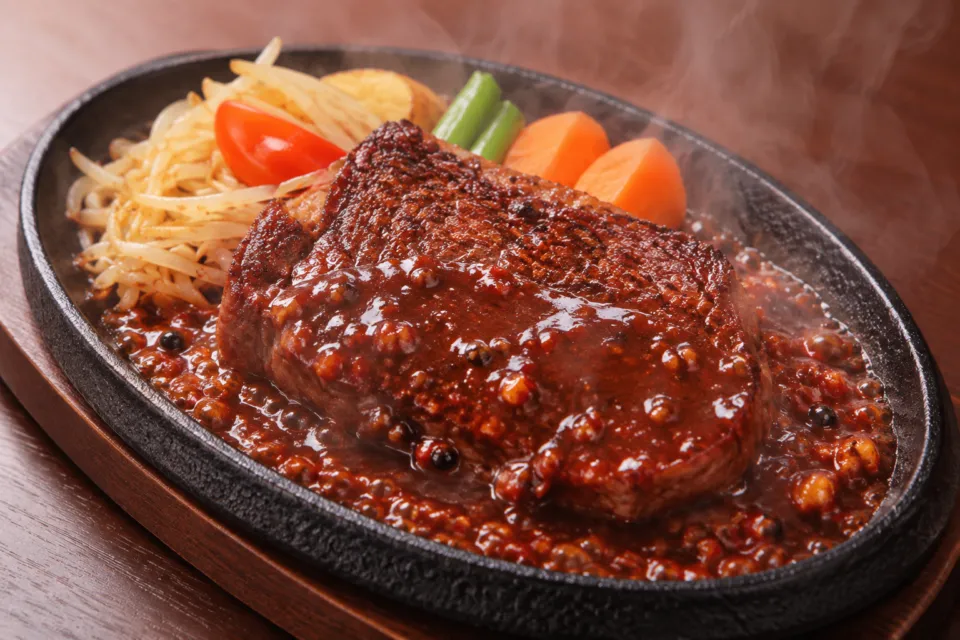 豊後牛ステーキの店 そむり 別府本店のソースをかけたヒレステーキランチ