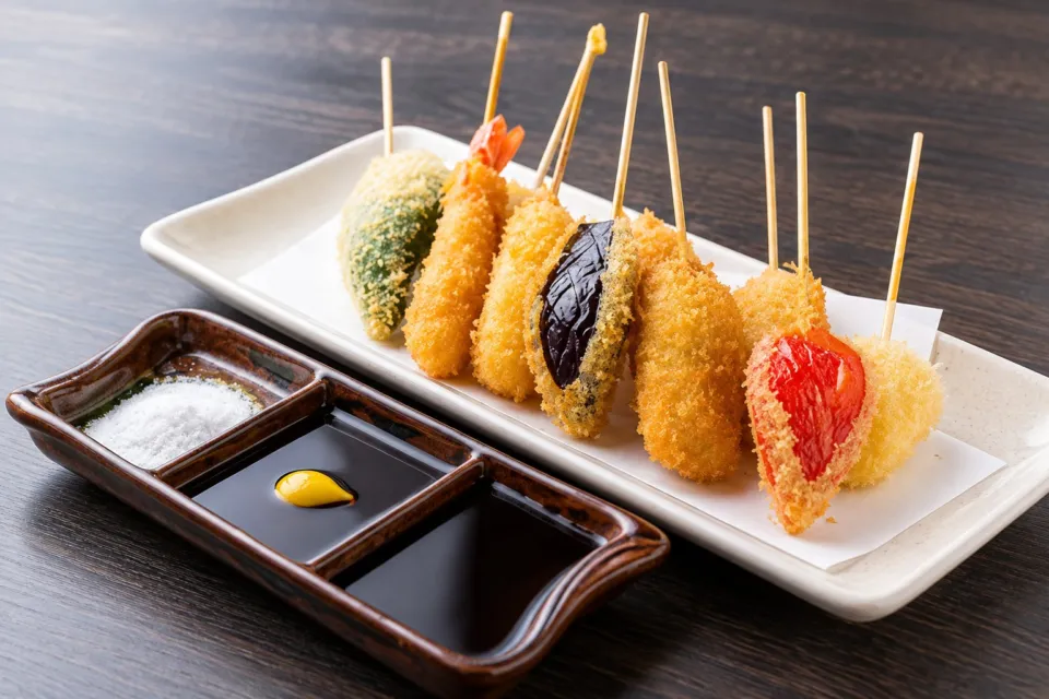 総本家めはりや 本店の串カツ盛り合わせ