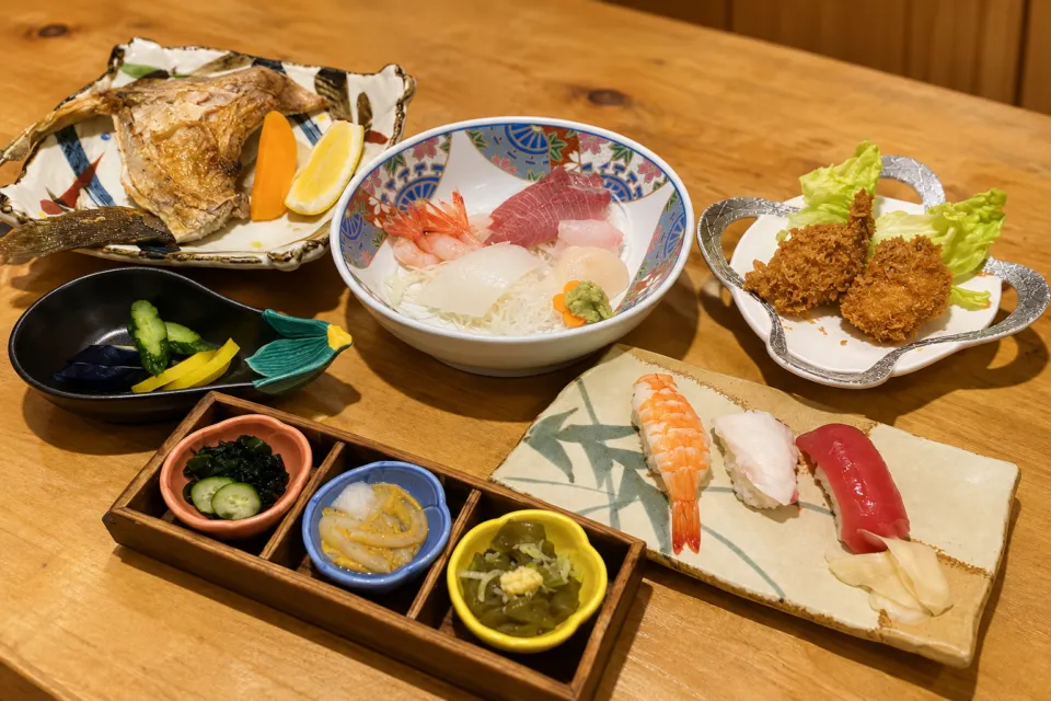 鮨 長三郎の会食料理の一例