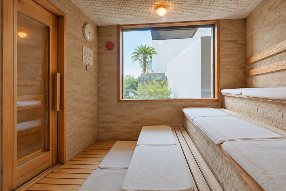 THE HOTEL YAKUSHIMAの大浴場に併設されたサウナ