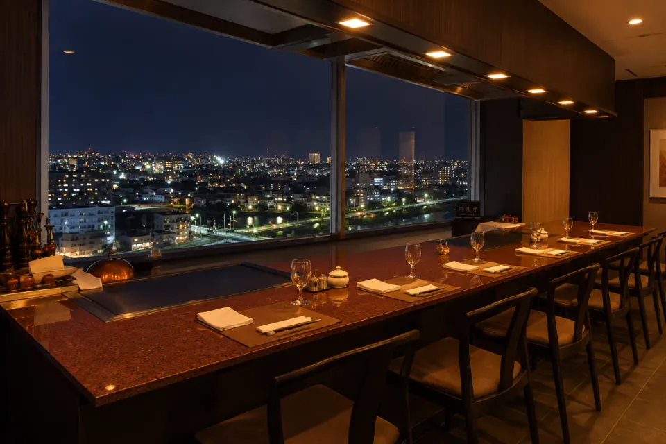 徳島グランヴィリオホテルの徳島市街の夜景を望むレストラン阿波