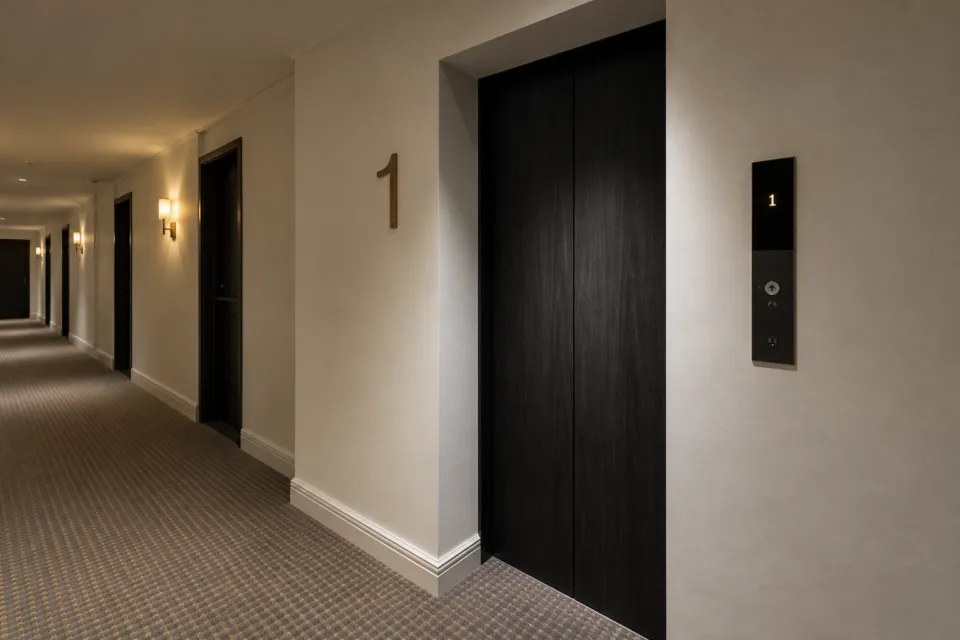 UNWIND HOTEL & BAR 小樽の1階のエレベーター扉