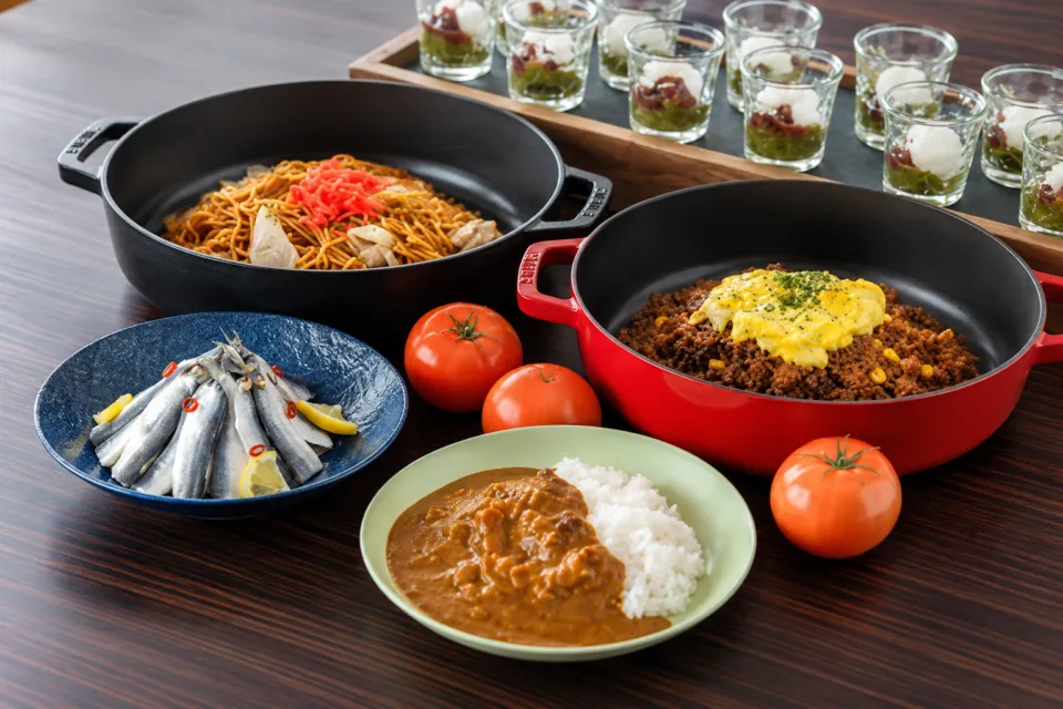 ヴィアイン岡山のままかりと桃太郎トマトカレーなどの朝食