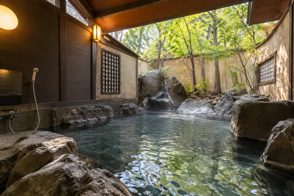 ゆふいん温泉 日の春旅館の家族露天風呂