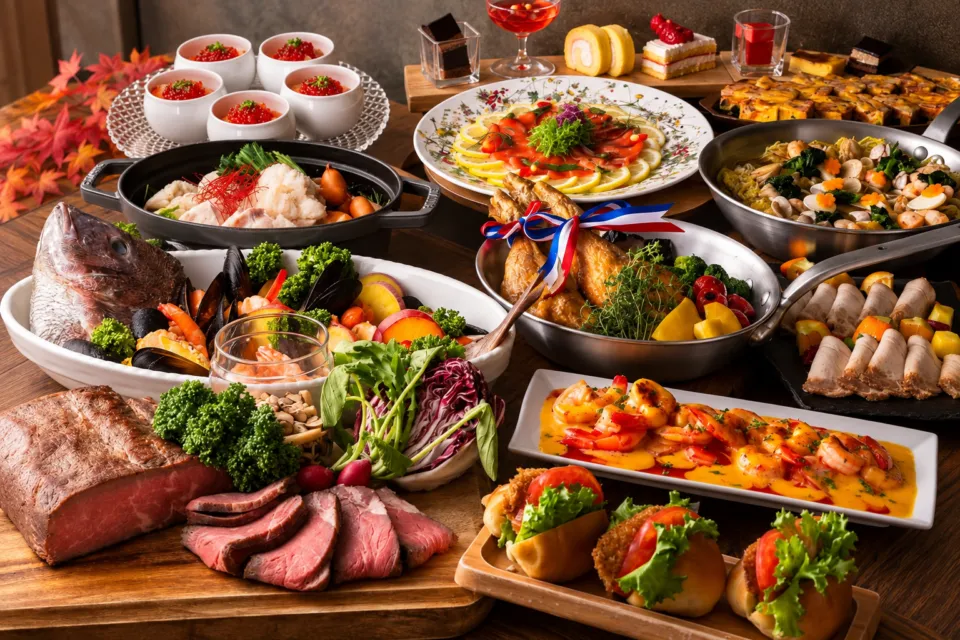 弓張の丘ホテルのバイキングの料理