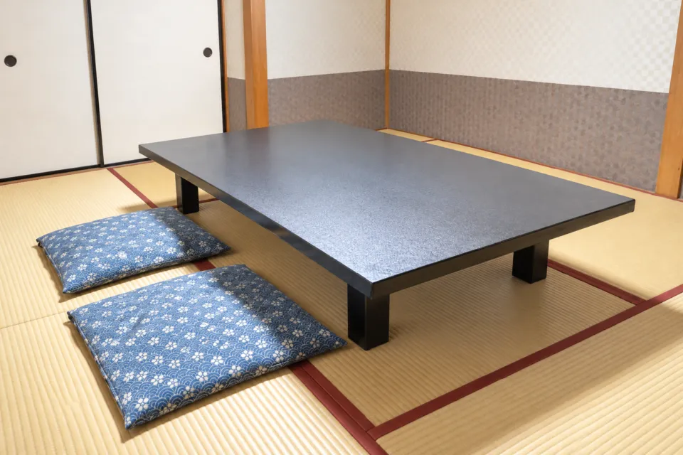 お食事処茶田屋の座卓と座布団のある座敷