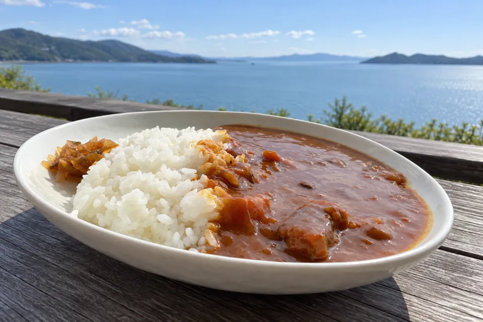 シャーレ 水ヶ浜の白い皿のビーフカレー