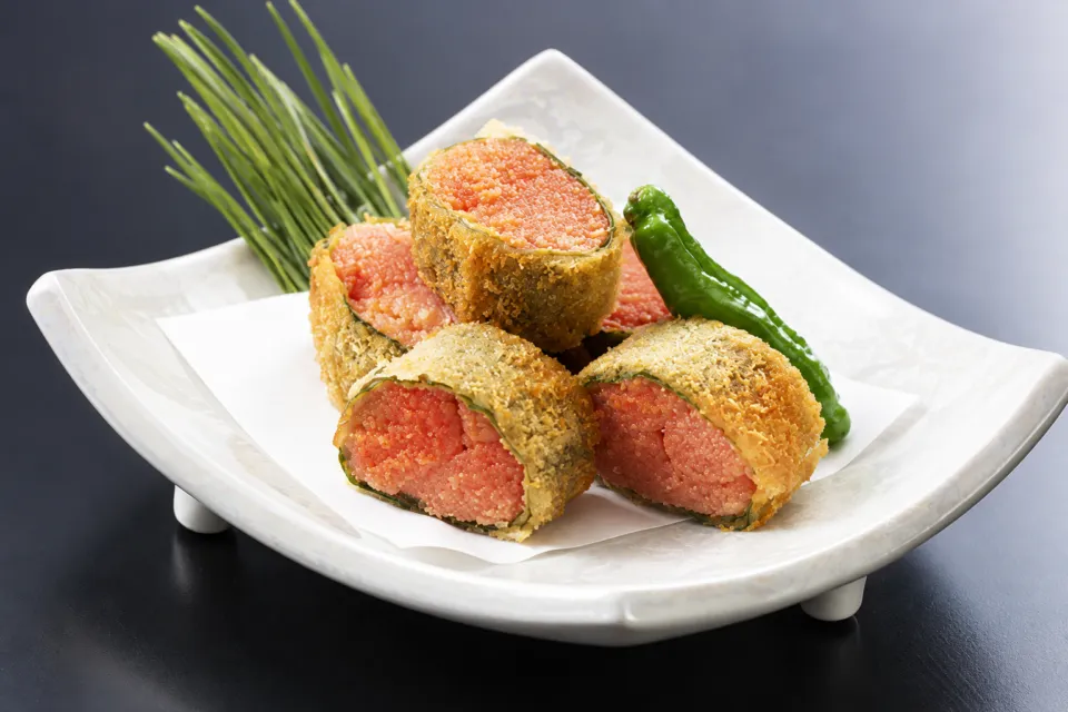 博多料亭 稚加榮 福岡店の明太子料理の揚げ物