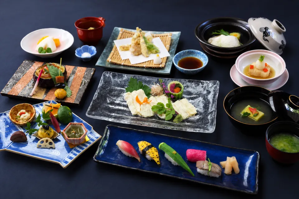 博多料亭 稚加榮 福岡店のヴィーガン会席の料理例