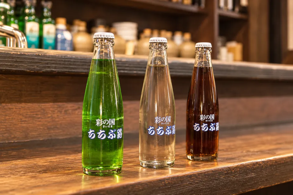 ちんばたのちちぶ路の瓶入り飲料