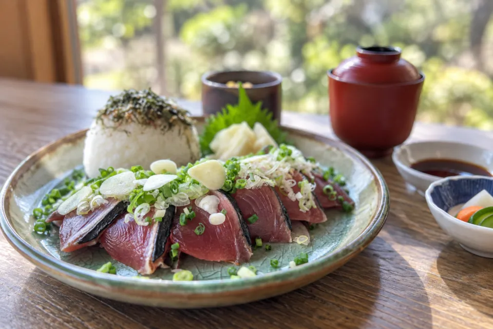 えんやどっと丸のカツオのたたきと薬味