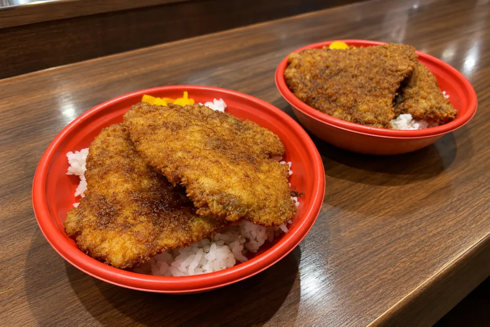 グリルあまからのカツをのせたご飯