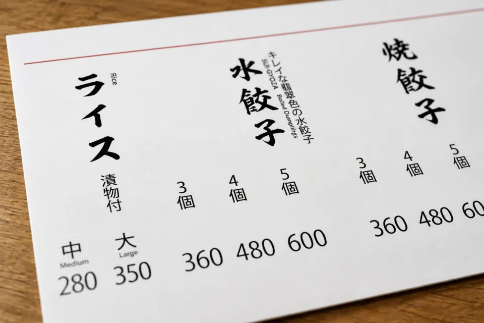 餃天堂 シンボルロード店の焼餃子・水餃子のメニュー