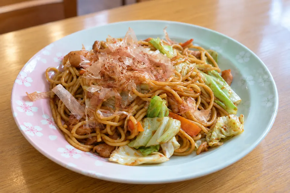 高原亭のホルモン焼そば
