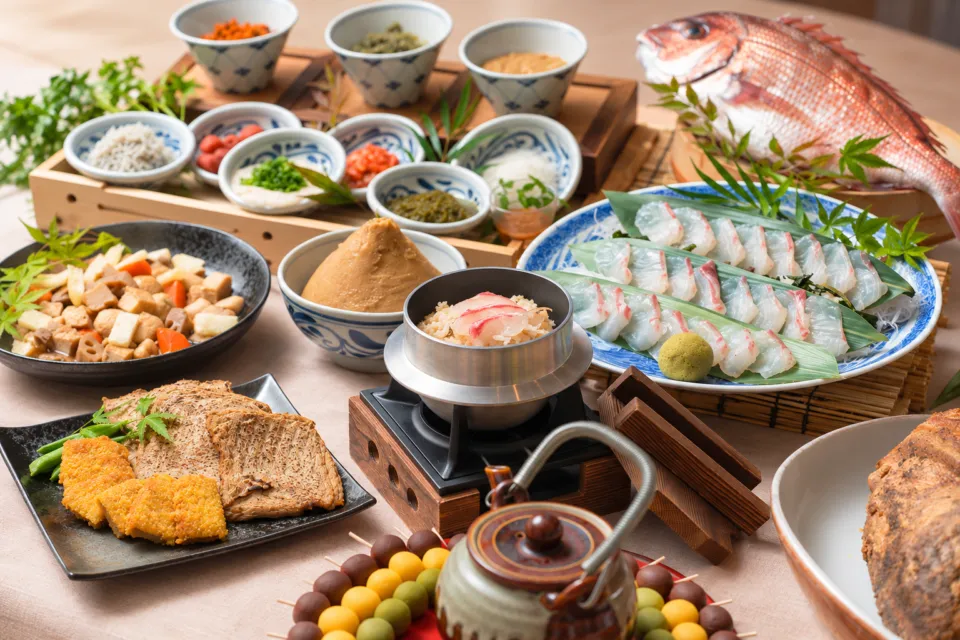日和ホテル松山の朝食の料理