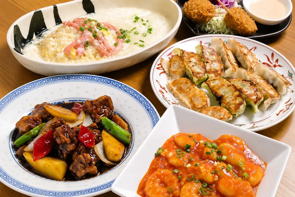 ホテルエクセル岡山の餃子屋台の中華料理