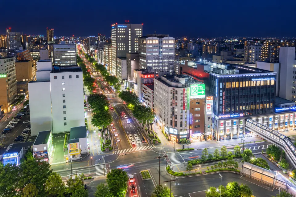ホテルメトロポリタン仙台イーストの仙台駅東口側の夜景