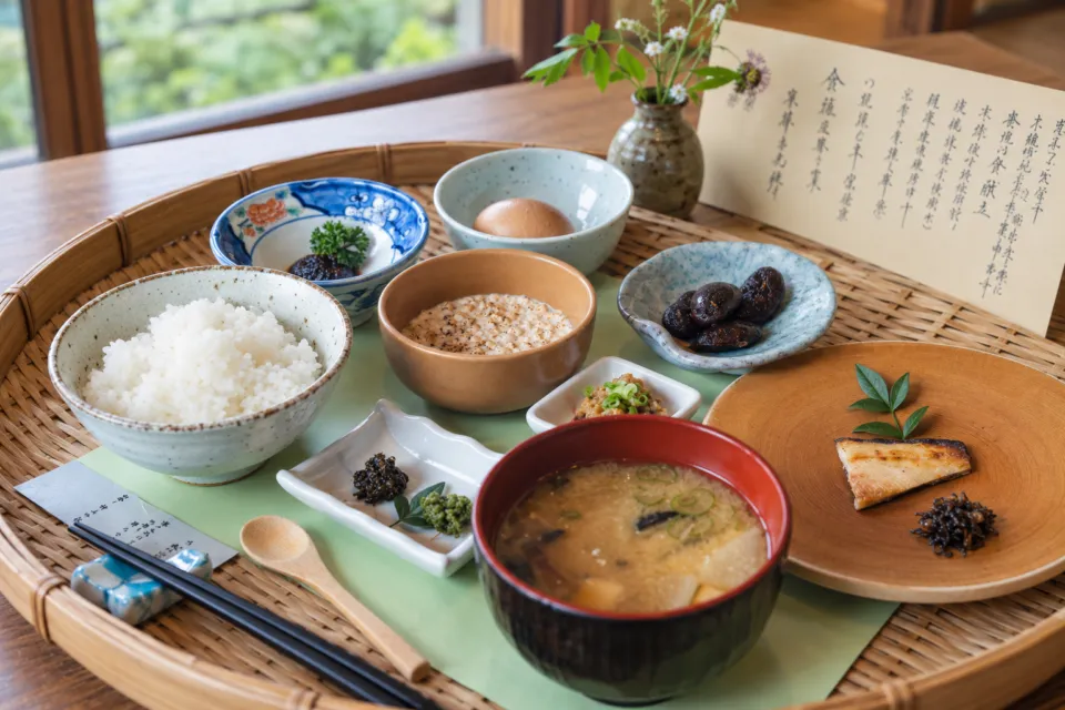 杜の宿 ホテル四季見の笊盛りの朝食