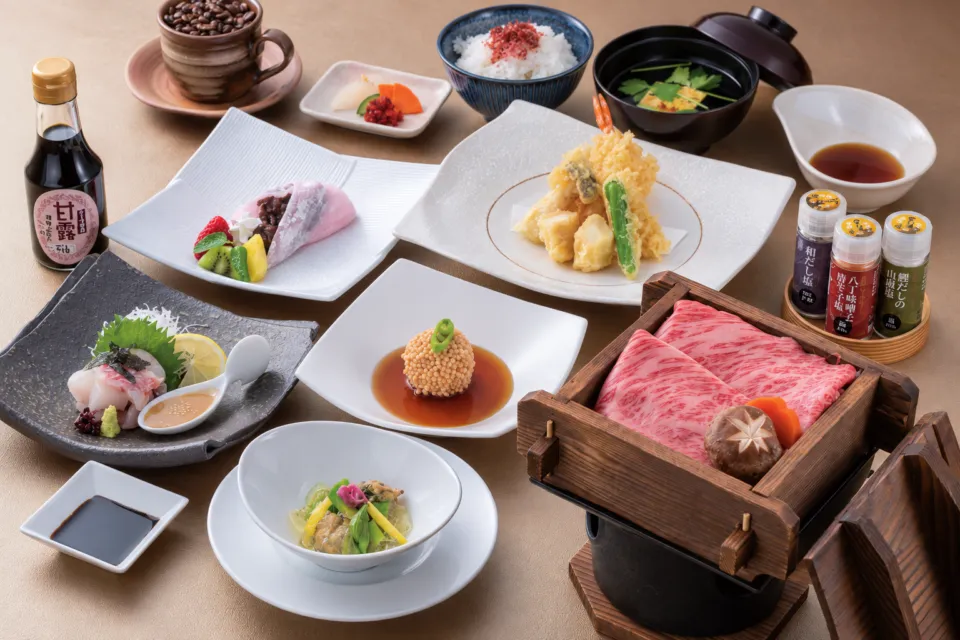 滋味創菜 百膳の夢の蒸し籠と天ぷらを組み合わせた膳