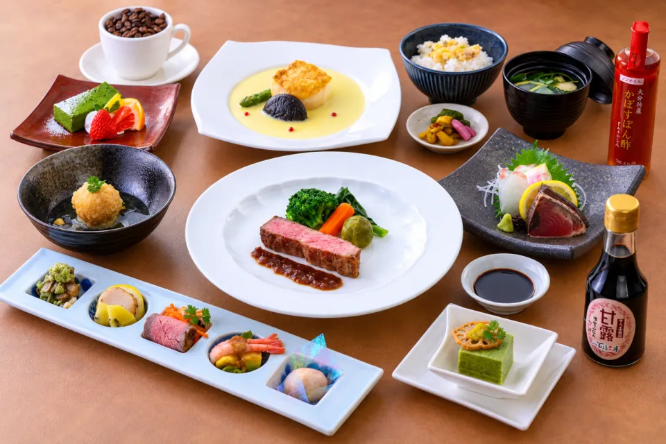 滋味創菜 百膳の夢の牛肉と魚料理を組み合わせた献立