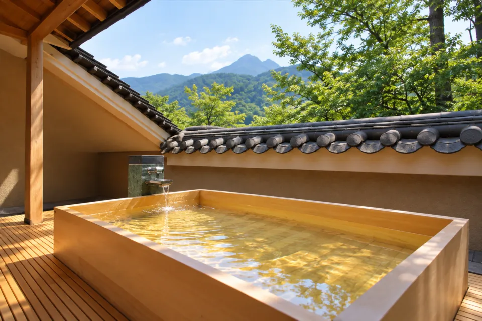 亀の井別荘の奥由布の露天風呂