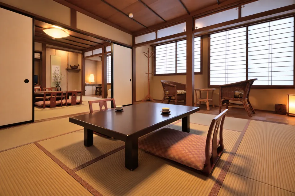 小野川温泉 亀屋万年閣の本館竹の間の和室