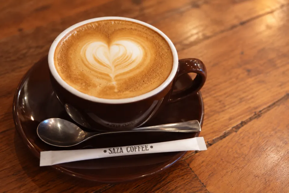 好文cafeのハート模様のカフェラテ