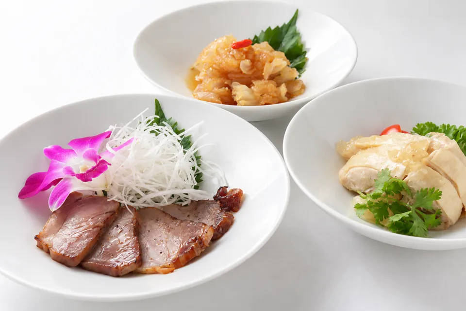 紅蘭亭下通本店の前菜と海鮮料理の盛り合わせ