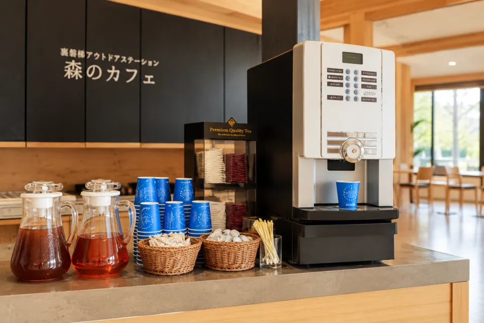 休暇村裏磐梯のコーヒーと冷たい飲み物のコーナー