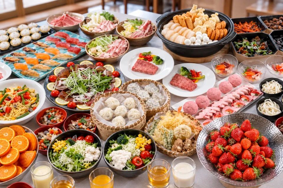 休暇村裏磐梯の会津旬彩ビュッフェの料理
