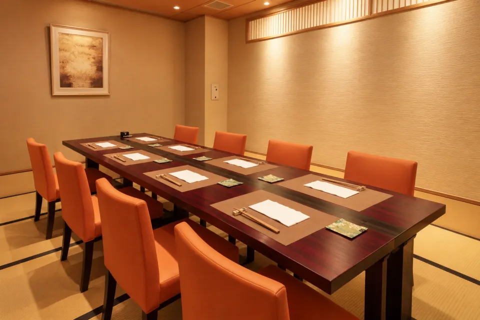 れすとらん松喜屋 本店の特別室「湖澄」のテーブル席