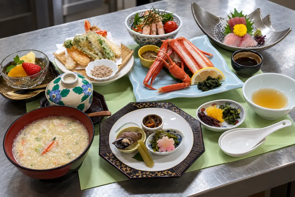 松の江の紅がに会席の料理例