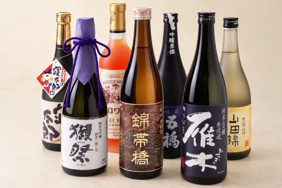 錦果楼の売り場で扱う山口の地酒